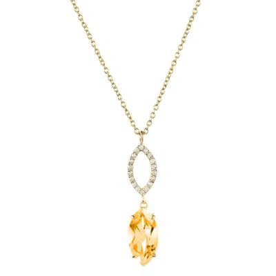 Augustine Jewels Women's Gold / Yellow Citrine & Diamond Necklace
