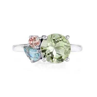 Augustine Jewels Women's Green Amethyst Cluster Ring