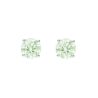 Augustine Jewels Women's Green Amethyst Small Stud Earrings