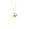 Augustine Jewels Women's Green / Gold Yellow Gold Emerald Spiral Pendant In Multi