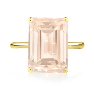 Augustine Jewels Women's Pink / Gold Yellow Gold Rose Quartz Ring In Multi