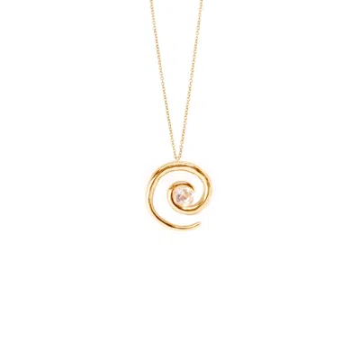 Augustine Jewels Women's Rose Gold / Pink Rose Gold Morganite Spiral Pendant