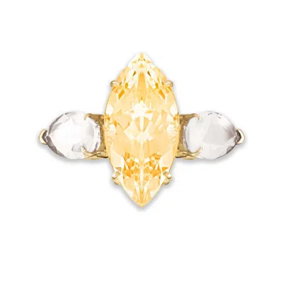 Augustine Jewels Women's Silver / Gold / White Citrine & White Topaz Ring In Multi