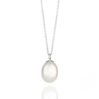 Augustine Jewels Women's Silver / White Pearl Drop Silver Necklace In Silver/white