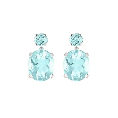 Augustine Jewels Women's Sky Blue Topaz Drop Earrings