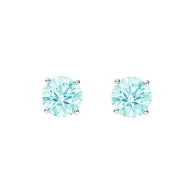 Augustine Jewels Women's Sky Blue Topaz Small Stud Earrings