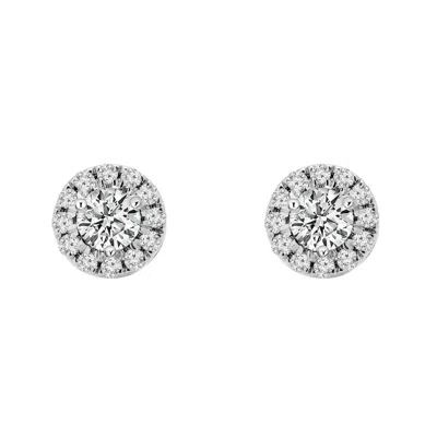 Augustine Jewels Women's White Birthstone Halo Earrings - Diamond