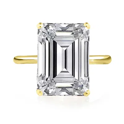 Augustine Jewels Women's White / Gold Yellow Gold Vermeil White Topaz Cocktail Ring In Multi