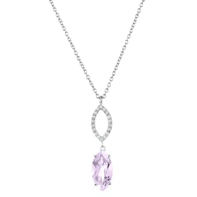 Augustine Jewels Women's White / Purple Purple Amethyst & Diamond Necklace In Multi