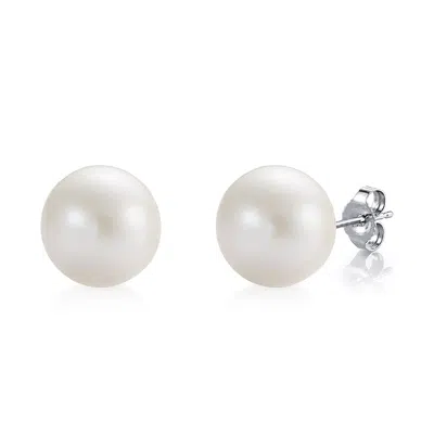 Augustine Jewels Women's White / Silver Large Pearl Stud Earrings In Multi