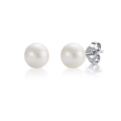 Augustine Jewels Women's White / Silver Small Pearl Stud Earrings In Multi