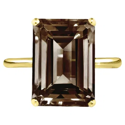 Pre-owned Augustine Jewels Yellow Gold Smoky Quartz Ring
