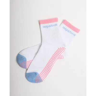 Augustnoa The Best Striped Grip Sock In White