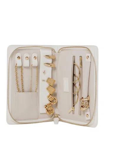 Augustnoa Travel Jewelry Organizer In White