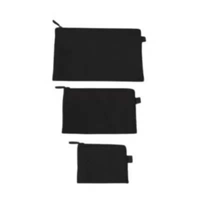 Augustnoa Women's Flat Pouch Set - Black