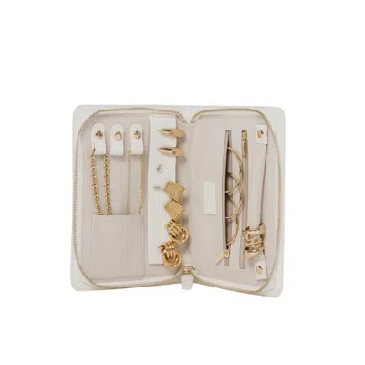 Augustnoa Women's Travel Jewelry Organizer - White In Gold