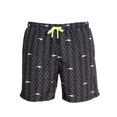 Aulala Paris Aulaia X Lorieux - Men's Art Swim Shorts - Black