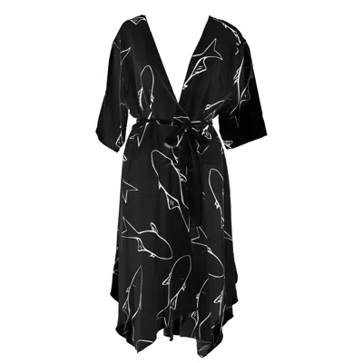 Aulala Paris Women's Aulala X Lorieux Art Inspired Kimono - Monaco - Black