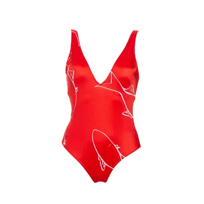 Aulala Paris Women's Aulala X Lorieux Art One-piece Swimsuit - New York - Red
