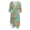 Aulala Paris Women's Aulala X Moon Artistic Kimono - Sunflower - Green In Green