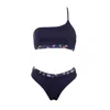 Aulala Paris Women's Aulala X Percheye Art Asymmetrical Bikini - Frasier - Blue In Blue
