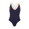 Aulala Paris Women's Aulala X Percheye Artistic One Piece Swimsuit - Tiramisu - Blue In Blue