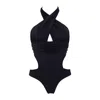 Aulala Paris Women's Black The Wrap-around Wonder Halter Neck One Piece Swimsuit In Black