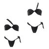Aulala Paris Women's Everglow Asymmetrical Black Bikini Set In Black