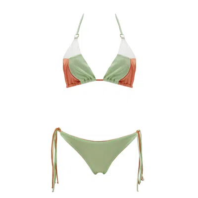 Aulala Paris Women's Gatsby's Reversible Gold Bikini - Green