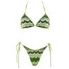 Aulala Paris Women's Green Coastal Forests Triangle Broderie Bikini In Green