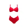 Aulala Paris Women's Miss Bright Crossing High Waist Bikini Set - Red In Red