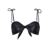 Aulala Paris Women's Miss Enthusiastic Shiny Bikini Top - Black In Black