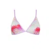 Aulala Paris Women's Pink / Purple Aulala X Fuchsia - Paradise Triangle Bikini Top - Pink & Purple In Pink/purple