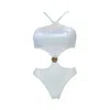 Aulala Paris Women's The Siren's Secret - Shiny Trikini With Removable Shell  Pearl White