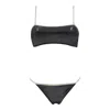 Aulala Paris Women's Twilight Glow Shiny Bandeau Bikini - Black In Black