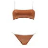 Aulala Paris Women's Twilight Glow Bandeau Bikini Set - Brown In Brown