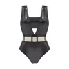 Aulala Paris Women's Twilight-nightfall Shiny Ensemble Swimsuit- Black In Black