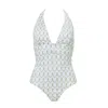 Aulala Paris Women's White The Pearl & Shell-daylight - Halter One-piece Swimsuit