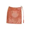 Aulala Paris Women's Yellow / Orange The Sundown - Metallic Side-ring Mini Skirt