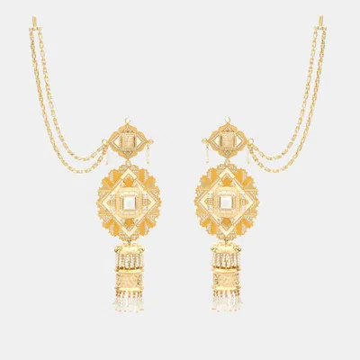 Pre-owned Aulerth X Jj Valaya Amelia Chandelier Earrings