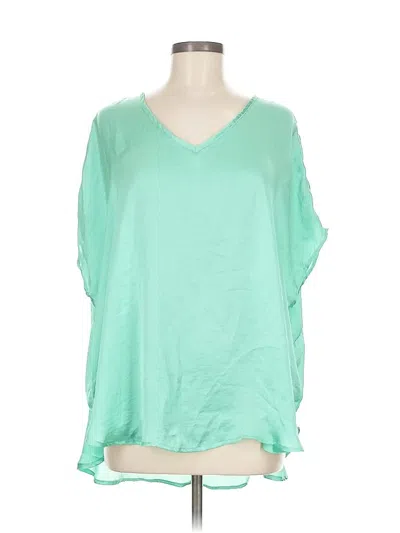 Pre-owned Aunt Wanda Short Sleeve Blouse In Green