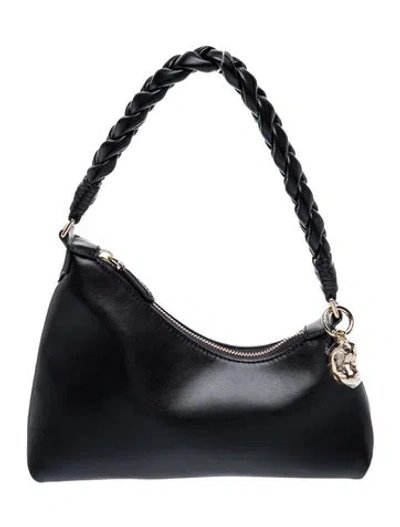 Pre-owned Aupen Leather Shoulder Bag In Black