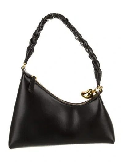 Pre-owned Aupen Leather Shoulder Bag In Black