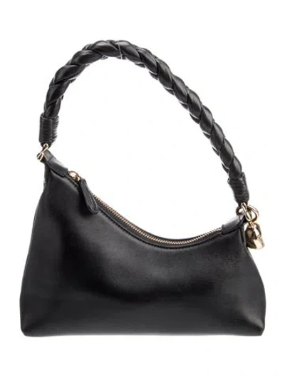 Pre-owned Aupen Leather Shoulder Bag In Black