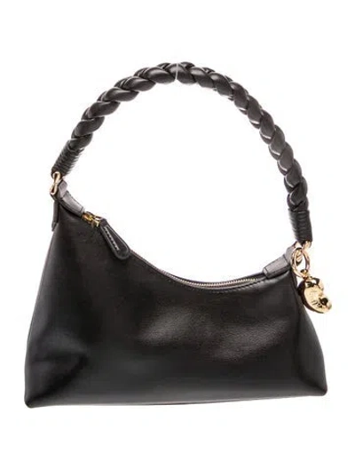 Pre-owned Aupen Leather Shoulder Bag In Black