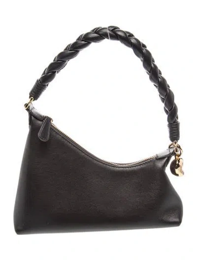 Pre-owned Aupen Leather Shoulder Bag In Black