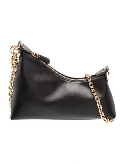 Pre-owned Aupen Leather Shoulder Bag In Black