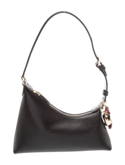 Pre-owned Aupen Leather Shoulder Bag In Black