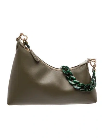 Pre-owned Aupen Leather Shoulder Bag In Green