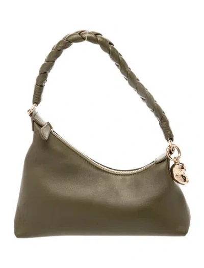 Pre-owned Aupen Leather Top Handle Bag In Green